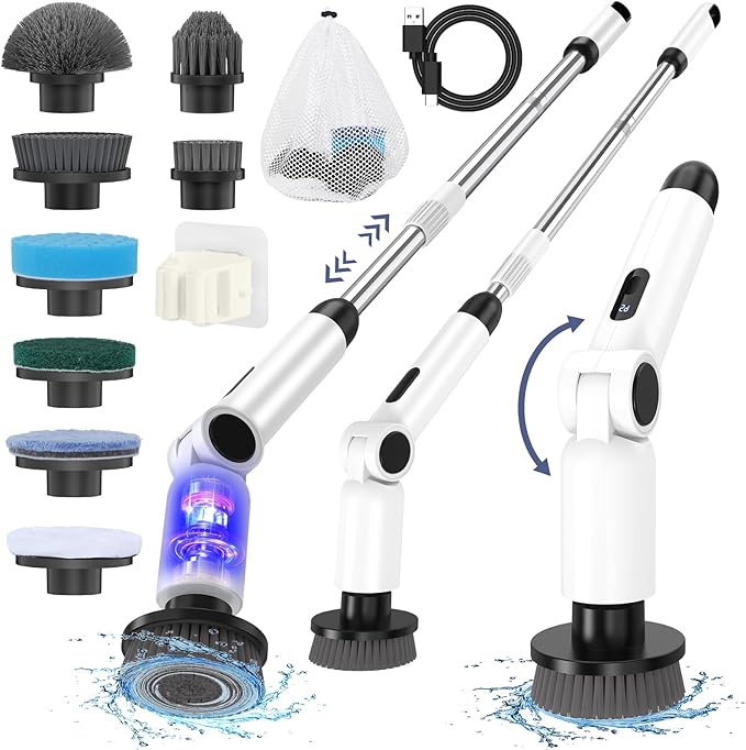 Electric Spin Scrubber, [IPX7 Waterproof ] [50KG